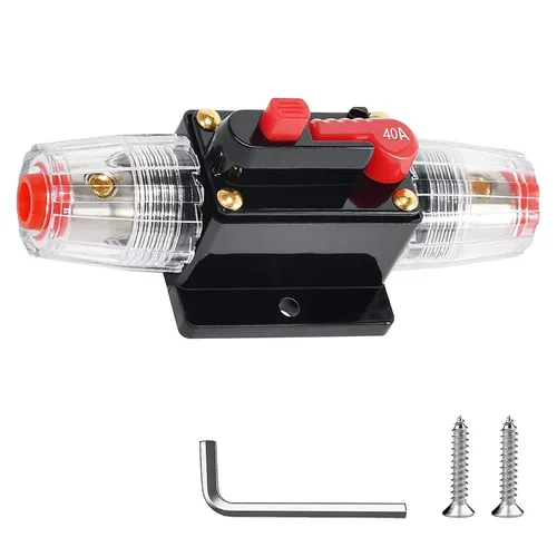 Miniatura 12 de Disyuntor de 30 Amperios con Reinicio Manual Fusible en Línea, 12V-48V DC para Audio de Automóvil Barco Marino Motor de Pesca Curricán Protección