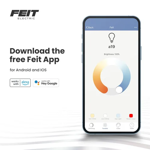 Miniatura 10 de Feit Electric WiFi compatible con Alexa y Google Home, aplicación Feit, no requiere hub, control remoto desde cualquier lugar, enchufe de toma