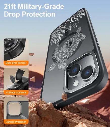Miniatura 253 de Goodon para iPhone 15 Pro Max con protector de pantalla de privacidad, compatible con Magsafe, funda translúcida mate a prueba de golpes - Linda