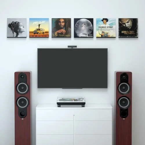 Miniatura 7 de NIUBEE Soporte de pared de acrílico para discos de vinilo (montaje perforado, negro)