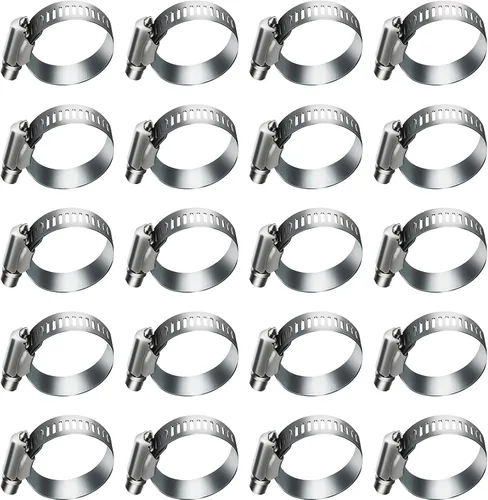 Miniatura 12 de 30 abrazaderas de manguera de engranaje helicoidal ajustables, abrazadera de tubo de acero inoxidable, herramienta de abrazadera de tubo