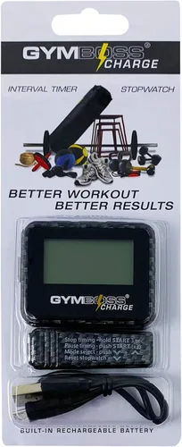 Miniatura 8 de Gymboss Temporizador de intervalo de carga y cronómetro y correa de reloj - Paquete Negro carbón