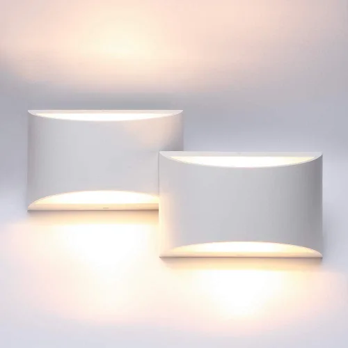 Aipsun Aplique de pared LED moderno de aluminio para interiores, con cableado, juego de 2 luces de montaje en pared arriba y abajo, para sala de