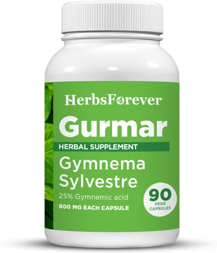 Herbsforever Cápsulas Gurmar – Gymnema Sylvestre – Proporción de extracto concentrado 7:1 – 90 cápsulas vegetales
