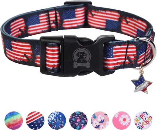 Miniatura 16 de MR. CHUBBYFACE - Collar de cumpleaños para perro con patrones, suave, ajustable, para perros pequeños, medianos y grandes