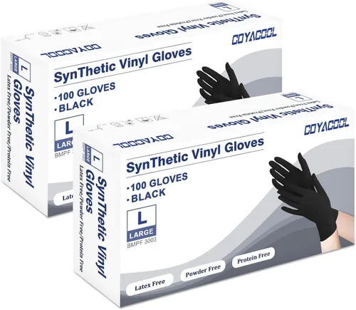 Miniatura 26 de Guantes desechables medianos, de mezcla de nitrilo y vinilo, sin látex, 100 unidades, guantes de grado alimenticio para limpieza, preparación de Azul