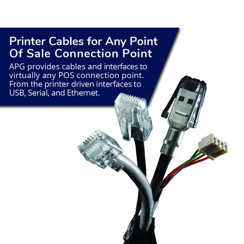 Miniatura 4 de APG Cable de interfaz de impresora CD-102B Cable para conexión de cajón de efectivo a impresora 1 x RJ-12 macho - 1 x RJ-45 macho Se conecta
