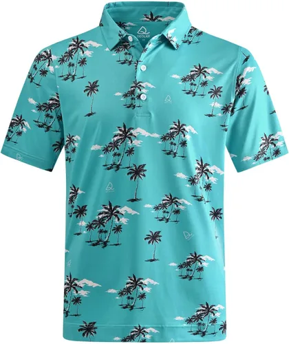 Miniatura 61 de DEOLAX Camisa de golf para hombre, con estampado de moda, atlética, de manga corta, clásica, casual, ajuste seco, suave, para hombres