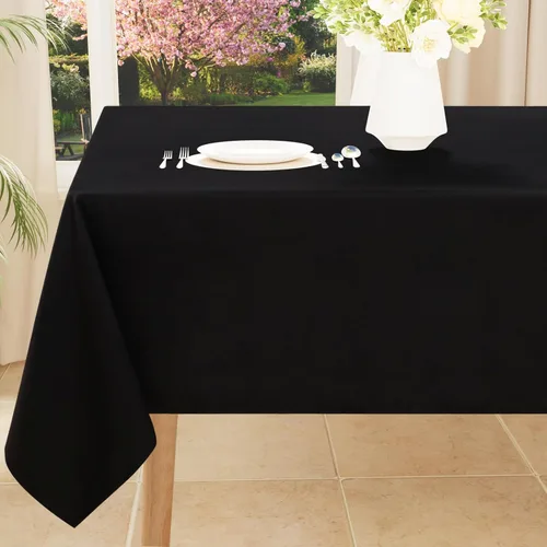 Miniatura 13 de Smiry Mantel rectangular de poliéster impermeable antiarañazos, mantel decorativo de tela lavable para comedor, bufé, fiestas y exteriores, 60 x 84