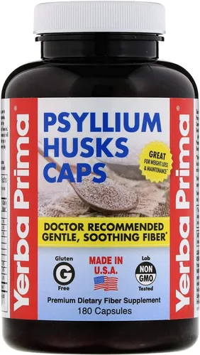 Miniatura 7 de Yerba Prima Cápsulas de cáscara de psyllium – 180 cápsulas (paquete de 4) – Suplemento de fibra natural – Sin gluten sin OMG