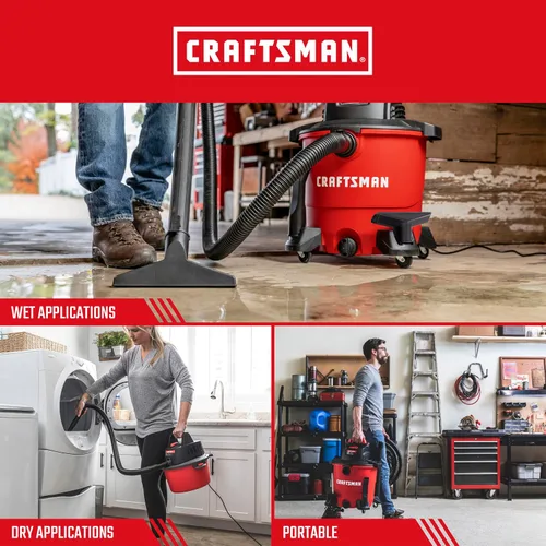 Miniatura 5 de CRAFTSMAN CMXEVBE17590 Aspiradora húmeda y seca con filtro, bolsa para polvo, manguera, accesorios y CRAFTSMAN CMXEVBE17250 2.5 Gal. Aspiradora