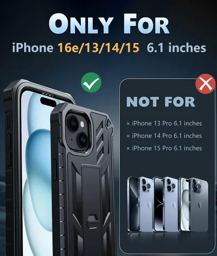Miniatura 2 de FNTCASE Funda para iPhone 15: funda para iPhone 13, 14 y 16e, de grado militar, protección rígida a prueba de golpes, funda protectora rígida