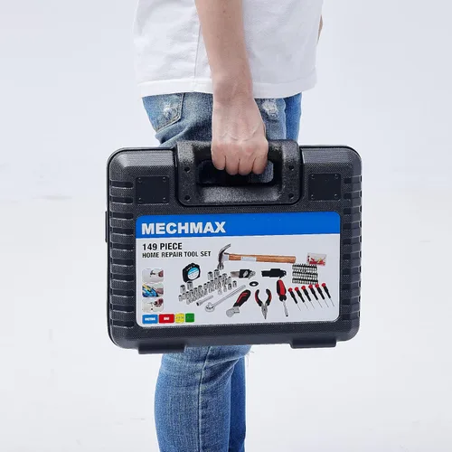 Miniatura 8 de MECHMAX Kit de herramientas de 149 piezas, juego de herramientas manuales para reparación del hogar y automóvil con martillo, llave de vaso