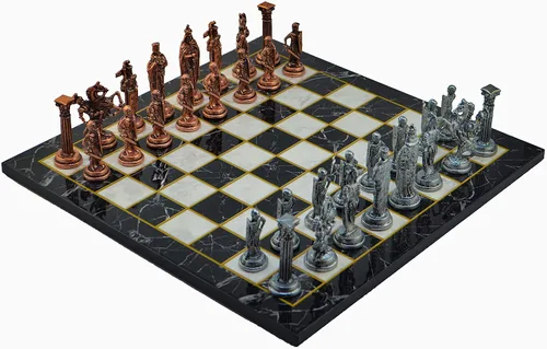 Miniatura 11 de Juego de ajedrez de metal para adultos, cobre antiguo del ejército británico real, piezas hechas a mano y diferentes diseños, tablero de ajedrez