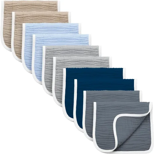Miniatura 20 de Synrroe Paños de muselina grandes para eructos, paños de muselina para bebés niñas y niños, paquete de 10 extraabsorbentes y suaves de muselina, 6