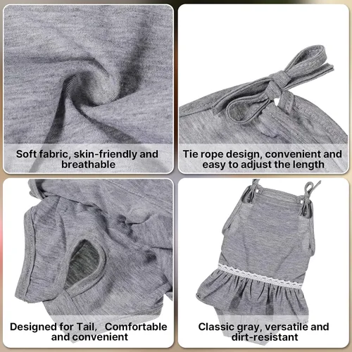 Miniatura 2 de 3 piezas de pañales reutilizables para perras con tirante ajustable, lavables, bragas sanitarias para perritos, pañales para cachorros, ropa