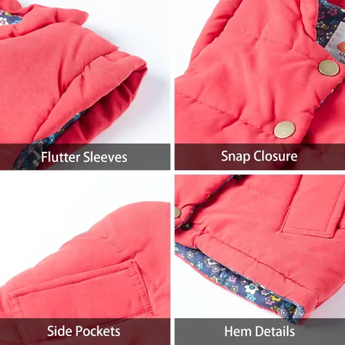 Miniatura 4 de LittleSpring Chaleco acolchado de invierno para niñas, chaleco acolchado ligero, ropa de abrigo cálida