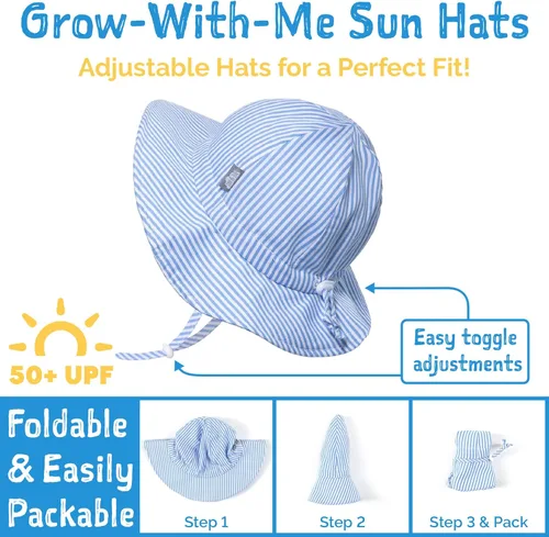Miniatura 3 de JAN & JUL Grow-with-Me Kids Floppy Sun-Hats with 50+ UPF Protection for Baby Toddler Girls