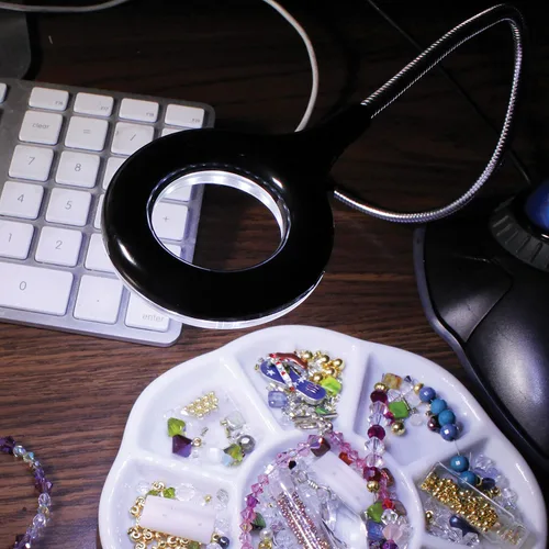 Miniatura 4 de The Beadsmith Bright FX - Luz LED USB, 18 luces LED para un brillo máximo, cable de metal flexible para múltiples posiciones, interruptor