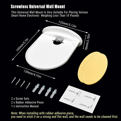 Miniatura 2 de Estante de montaje en pared, compatible con Echo Spot, Echo Pop, Echo Dot, HomePod Mini, Google Home, con almacenamiento de cable, fácil