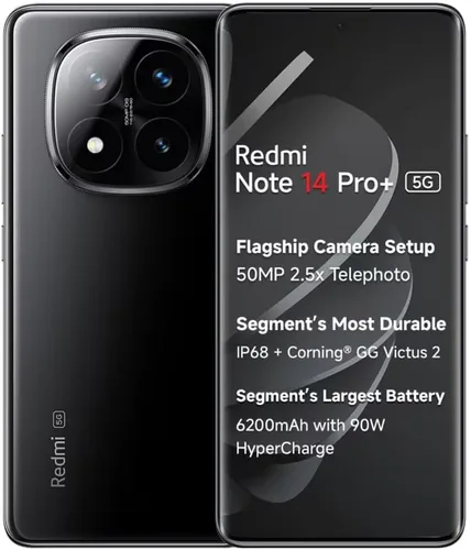 Miniatura 3 de XIAOMI Redmi Note 14 Pro+ Plus 5G + 4G LTE (para Tmobile Mint Tello y Global) (256 GB + 8 GB) NFC 6.67" 120 Hz 200 MP Pro Cámara AI