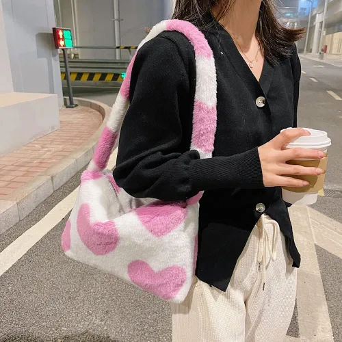 Miniatura 2 de Bolsa de hombro para mujer Kexle, afelpada, para otoño e invierno