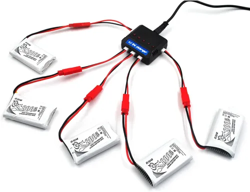 Miniatura 7 de Coonyard Paquete de 10 baterías de litio de 3.7 V 800 mAh con cargador 5 en 1 para SYMA X5C X5C-1 X5 X5SC X5SW H5C V931 S5C S5W SS40 FQ36 T32 T5W