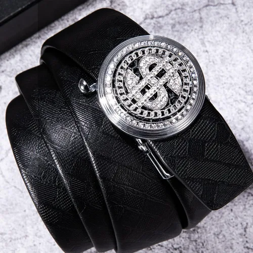 Miniatura 4 de Dubulle Cinturón de trinquete para hombre diseño de moda casual hebilla automática correa de cinturón de golf fácil de usar cortable