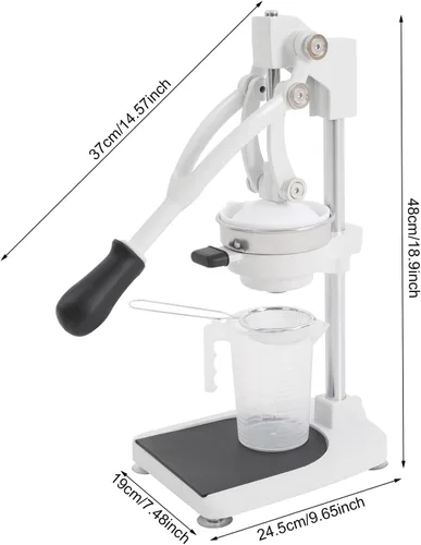Miniatura 2 de Exprimidor manual, exprimidor de hierro fundido, exprimidor de cítricos con base estable, prensa manual de grado comercial para naranja, limón