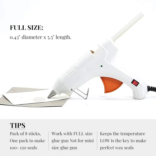 Miniatura 7 de UNIQOOO Pistola de pegamento translúcido esmerilado para sellar cera para sello de cera, ideal para invitaciones de boda, sobres de tarjetas, Vellum