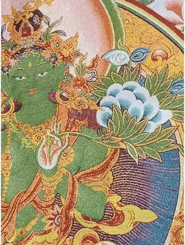Miniatura 4 de GEEYOU Bordado de seda tibetano Thangka budista Tara nueve grados Buddha Madre Tangka Yoga Budista Tapiz colgante de pared Arte de pared Decoración