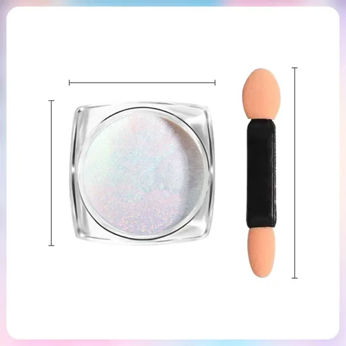 Miniatura 6 de 1 Caja de Polvo de Purpurina Holográfico para Uñas Color Arcoíris Efecto Neón Copos de Arte de Uñas Decoración Polvo Cromado para Uñas Polvo Punta