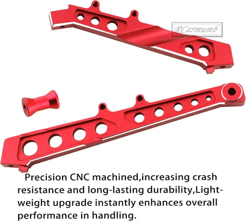 Miniatura 4 de Parte de actualización de soporte de chasis delantero y trasero de aleación para ARRMA 1/7 Felony 6S BLX, Infracción 6S BLX, rodillo ilimitado, Rojo