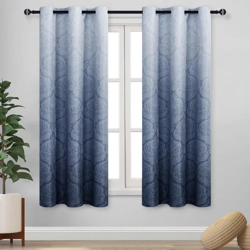 Miniatura 81 de DWCN - Cortinas blackout para dormitorio, diseño de damasco con aislamiento térmico y ojales, para sala de estar, juego de 2 paneles de cortina Gris