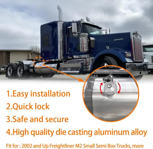 Miniatura 4 de Fokes Tapa de Combustible Diésel con Bloqueo de 2 3/8" Compatible con Freightliner M2 Camiones Semi de Caja Pequeños Tanque de Combustible, Tapa