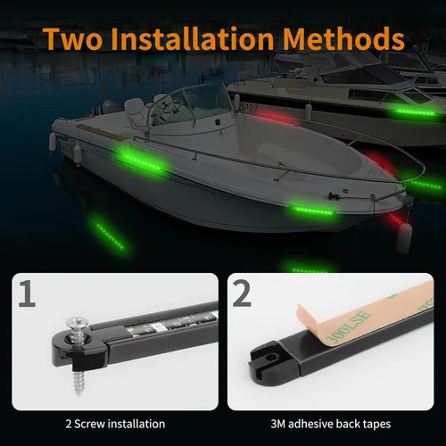 Miniatura 3 de RVZONE Luces de navegación para barcos, iluminación de navegación para barcos LED, iluminación marina para pesca nocturna, luces rojas y verdes