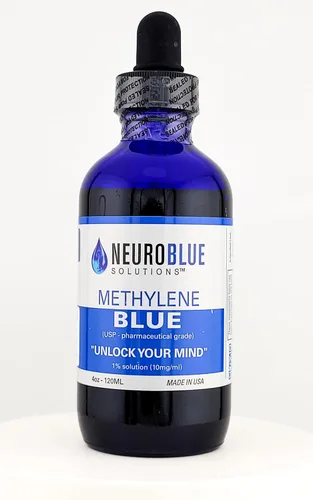 Miniatura 2 de NeuroBlue - Solución de azul de metileno 120 ml 1% - Grado farmacéutico UPC Grado farmacéutico 99.99% con gotero, sin formaldehído, libre