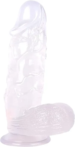 Miniatura 8 de Consolador transparente realista de 10 pulgadas con ventosas fuertes, consoladores de monstruos anales suaves para mujeres, juguetes sexuales, Claro