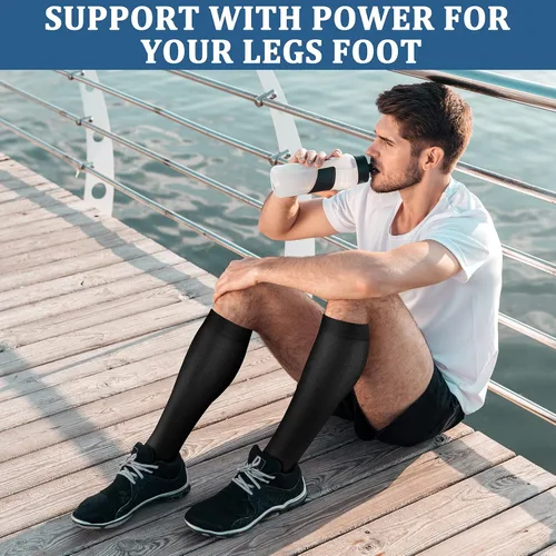 Miniatura 4 de Calcetines de compresión de cobre (3 pares) 15-20 mmHg La circulación es la mejor atlética y diaria para hombres y mujeres, correr, escalar