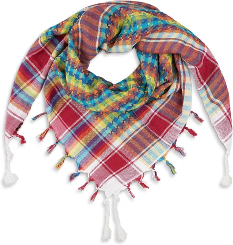 Miniatura 80 de LOVARZI Shemagh Cottons Arab Keffiyeh - Bufanda militar táctica para cabeza y cuello