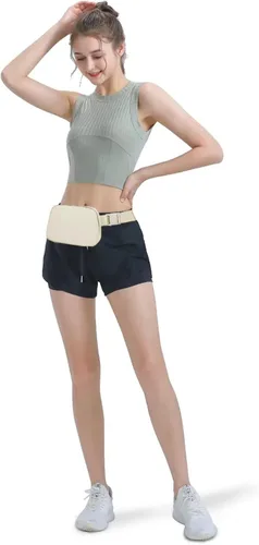Miniatura 40 de Cangurera cruzada para mujer, mini bolsa para cinturón de 1 litro con correa ajustable de 32 a 51 pulgadas, bolsa de cintura pequeña para viajes