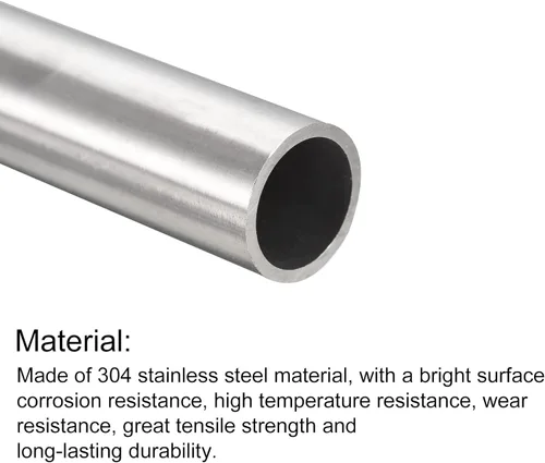 Miniatura 50 de uxcell Tubo de acero inoxidable 304, diámetro exterior de 34 mm x 1,5 mm de espesor de pared, 300 mm de longitud de tubería metálica para maquinaria