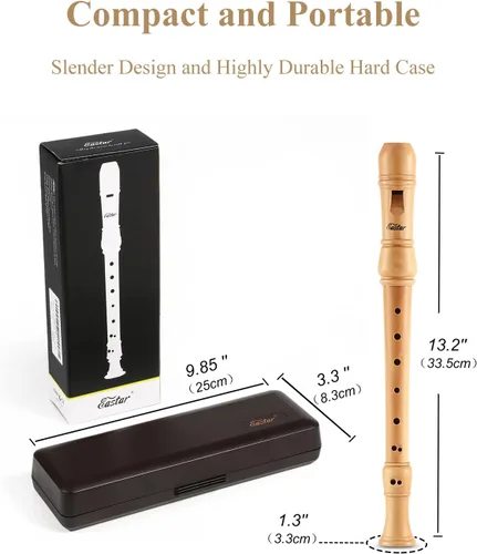Miniatura 7 de Eastar Soprano - Grabadora barroca para principiantes, con tecla C, de arce, descante, instrumento para niños y adultos, grabadora de 3 piezas