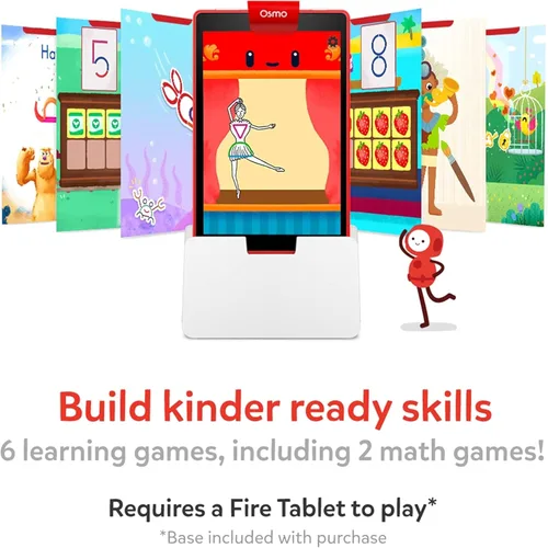 Miniatura 3 de Osmo - Kit de iniciación Little Genius para tableta Fire + Aventura de matemáticas tempranas - Juguete de San Valentín - 6 juegos educativos