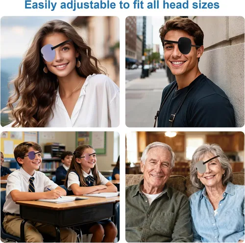 Miniatura 4 de 6 parches para ojos, parches médicos para los ojos para adultos y niños, parche ocular suave 3D para ojo izquierdo o derecho, parche ocular