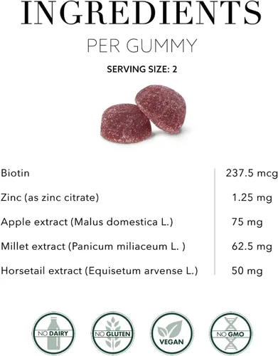 Miniatura 4 de NEW NORDIC - Gomitas de volumen para el cabello Gomitas de suplemento capilar para mujeres con biotina Apoyo diario para el bienestar