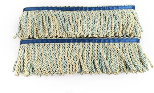Miniatura 4 de BEL AVENIR Cortina con flecos de lingote con cinta azul de 5.3 yardas x 3 pulgadas, adornos de tela para costura de bricolaje, decoración
