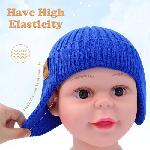 Miniatura 2 de POXIMI Gorro de invierno para bebé, gorro cálido para niña, con orejeras