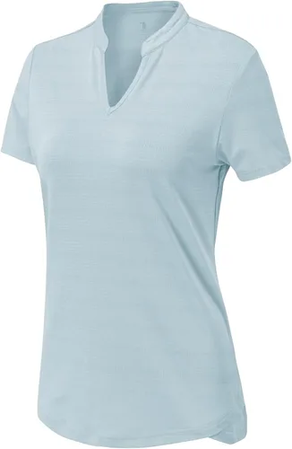 Miniatura 42 de Gopune Polo de golf con cuello en V para mujer, sin cuello, manga corta, ligera, de secado rápido, camisetas de tenis para correr