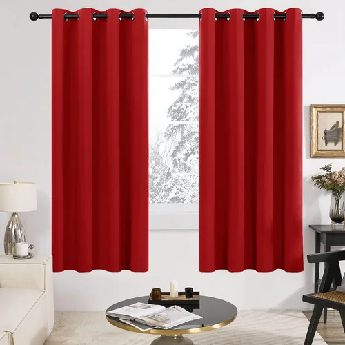 Miniatura 140 de Deconovo Cortinas opacas 100% con forro negro, cortinas con ojales aisladas térmicamente que reducen el ruido, doble capa para oscurecer